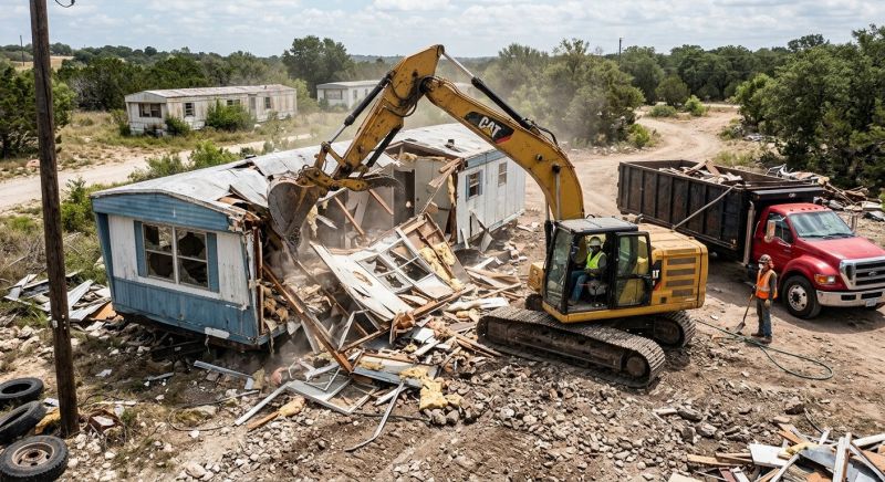 Trailer Home Demolition in Katy, TX
